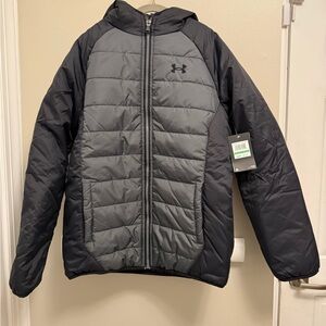 Under Armour Kids Black and Gray Puffer Jacket